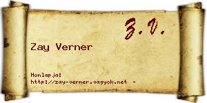 Zay Verner névjegykártya